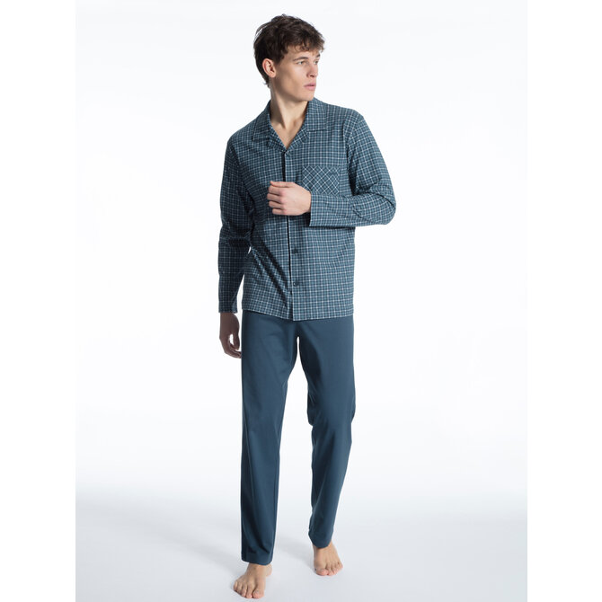Calida herenpyjama 40863 blue wing teal