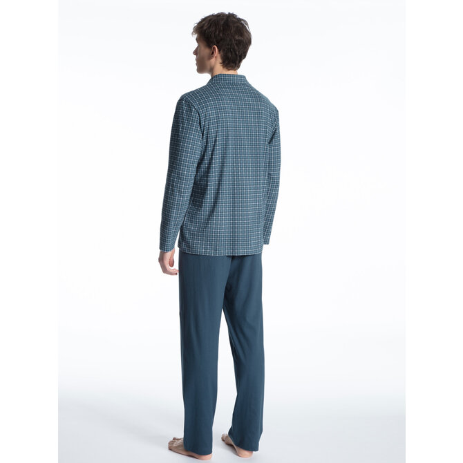 Calida herenpyjama 40863 blue wing teal