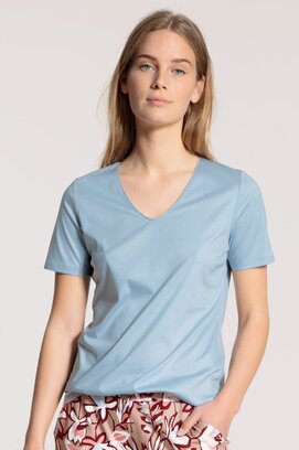 Calida dames pyjamatop kort 14051 blue fog