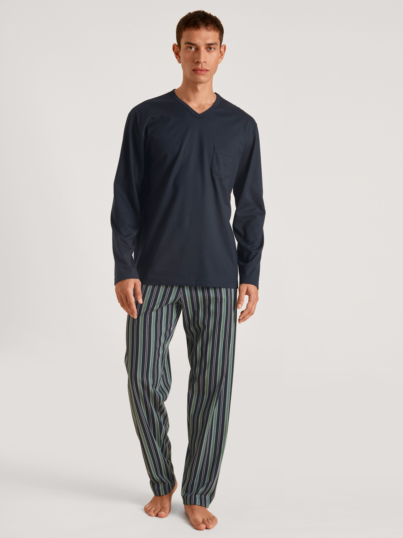CALIDA Relax Imprint Korte pyjama voor heren, van 100% katoen, broek met stof beklede elastische tailleband, marsrood, 52/54