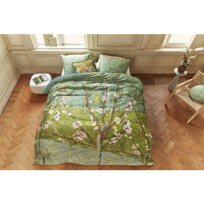 Beddinghouse x Van Gogh Museum Peach Trees Dekbedovertrek  Groen 200x200/220 cm