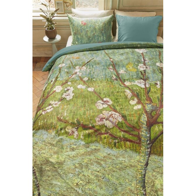 Beddinghouse x Van Gogh Museum Peach Trees Dekbedovertrek  Groen 200x200/220 cm