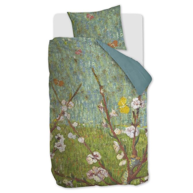 Beddinghouse x Van Gogh Museum Peach Trees Dekbedovertrek  Groen 200x200/220 cm