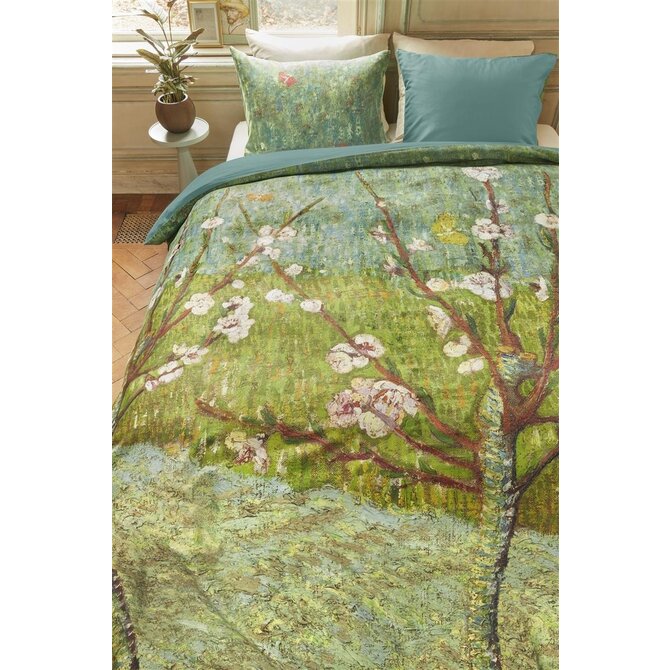 Beddinghouse x Van Gogh Museum Peach Trees Dekbedovertrek  Groen 240x200/220 cm