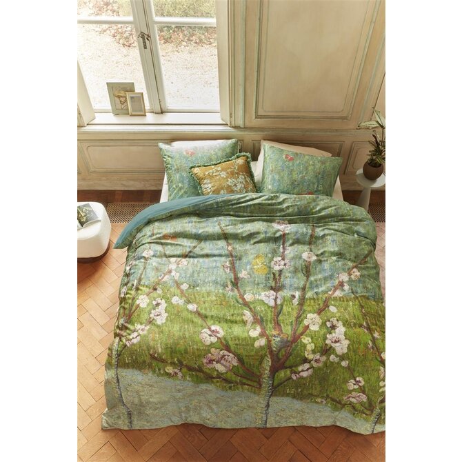 Beddinghouse x Van Gogh Museum Peach Trees Dekbedovertrek  Groen 240x200/220 cm
