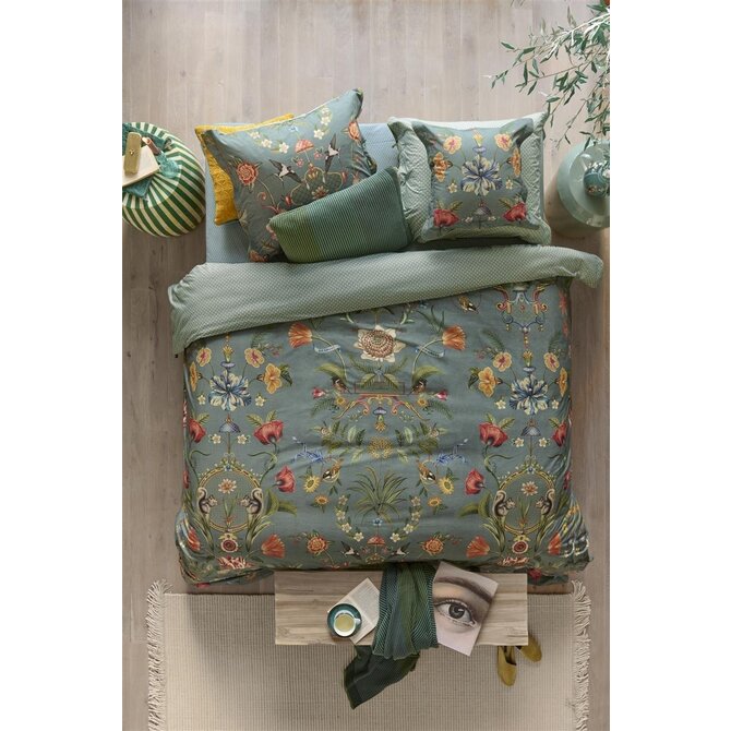 Pip Studio Botanico Verde Dekbedovertrek  Blauw 240x200/220 cm