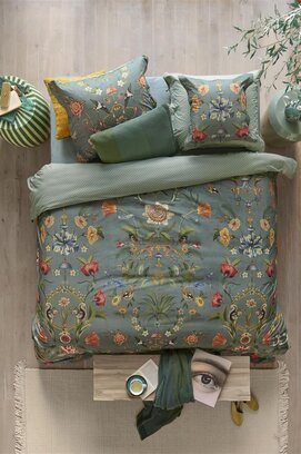 Pip Studio Botanico Verde Dekbedovertrek  Blauw 260x200/220 cm