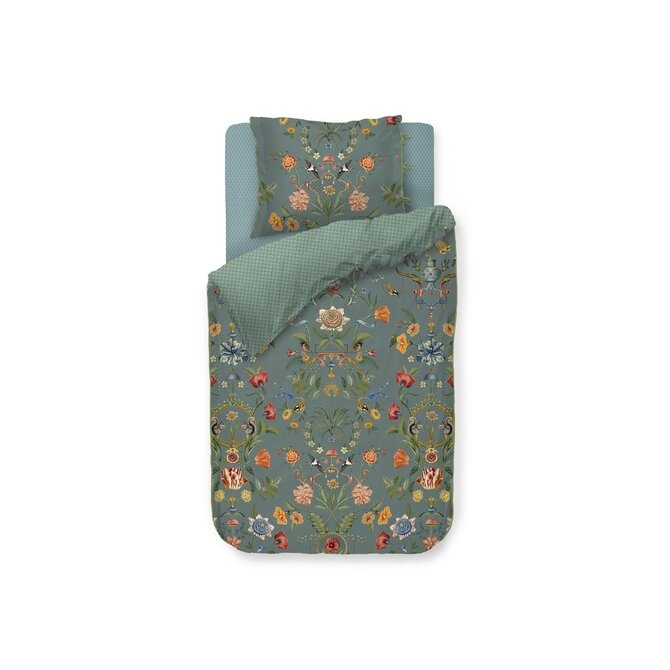 Pip Studio Botanico Verde Dekbedovertrek  Blauw 260x200/220 cm