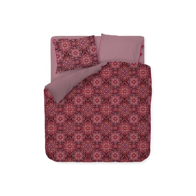 Pip Studio Il Mosaico Dekbedovertrek  Donkerrood 200x200/220 cm
