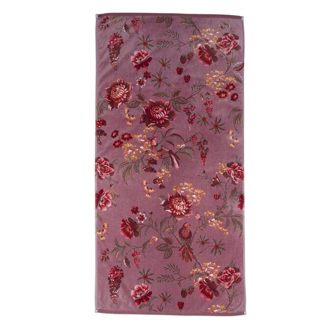 Pip Studio Secret Garden Douchelaken  Mauve 70x140 cm Pip Studio Secret Garden Douchelaken  Mauve 70x140 cm