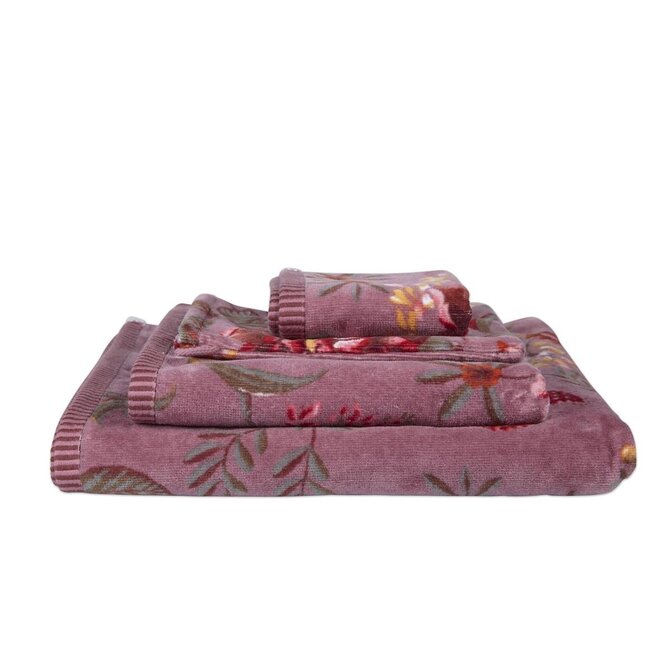 Pip Studio Secret Garden Handdoek  Mauve 55x100 cm