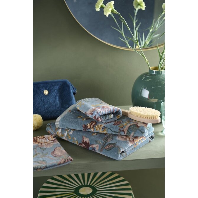 Pip Studio Secret Garden Douchelaken  Blauw 70x140 cm Pip Studio Secret Garden Douchelaken  Blauw 70x140 cm