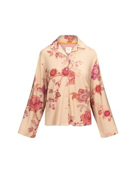 Faye Long Sleeve Top Cece Fiore White Pink L