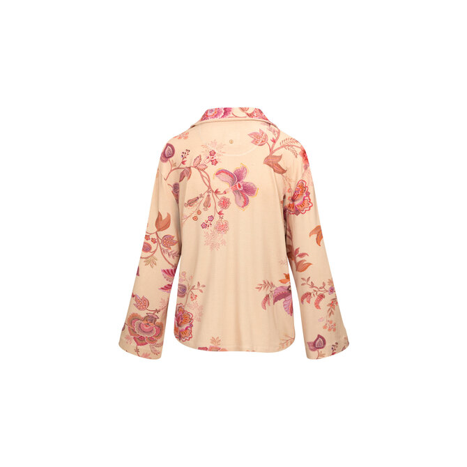 Faye Long Sleeve Top Cece Fiore White Pink L