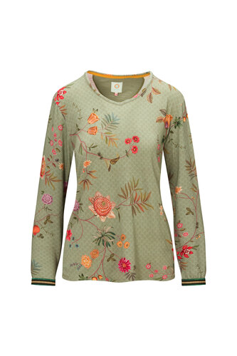 Pip Studio Trice Long Sleeve Top La Dolce Vita Green M