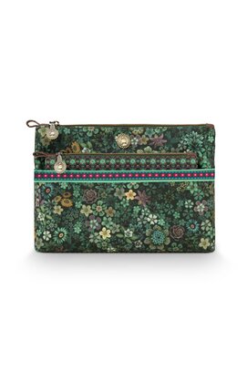 Cosmetic Bag Combi Tutti i Fiori Green 26x18x7.5cm/22x13x1cm