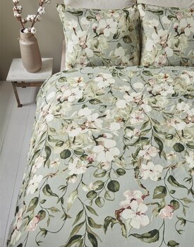 Ariande at Home Autumn Blossom Dekbedovertrek Light Green 200 x 200/220 cm