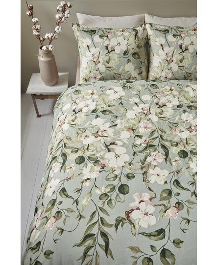 Ariande at Home Autumn Blossom Dekbedovertrek Light Green 200 x 200/220 cm