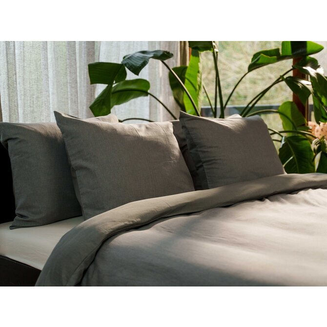 Kayori Rui Dekbedovertrek Peached Twill  200x200/220 Grijs Kayori Rui Dekbedovertrek Peached Twill  200x200/220 Grijs