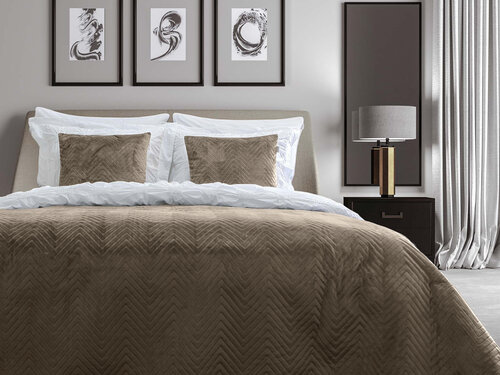 Yellow Yellow Madeline Bedsprei 270x260 Taupe afbeelding