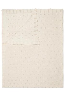 Essenza knitted Ajour plaid Antique white 130x170