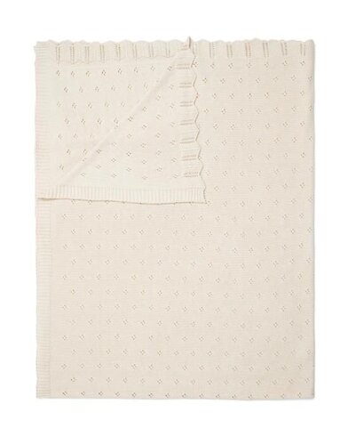 ESSENZA Knitted Ajour Plaid Antique white - 130x170 cm