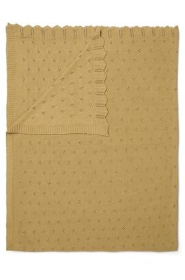 Essenza knitted Ajour plaid Fern yellow 130x170