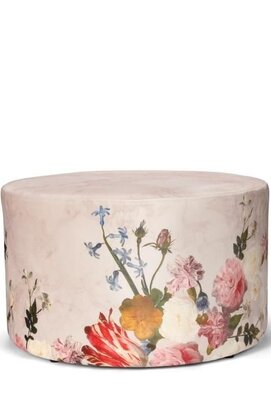 Essenza for Maurtitshuis  Flower Statement Pouf Round Stone