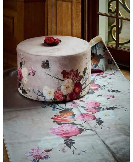 Essenza for Maurtitshuis  Flower Statement Pouf Round Stone