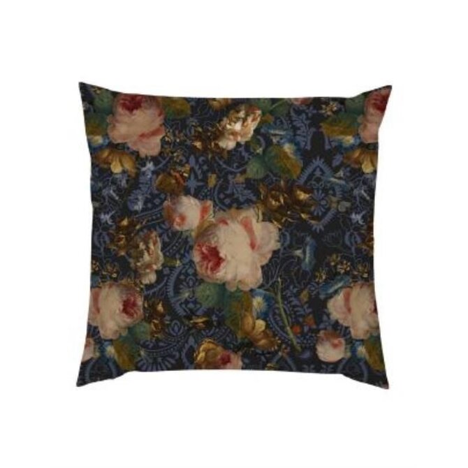 Essenza for Maurtitshuis  Gallery of Roses Cushion 50x50 Nightblue