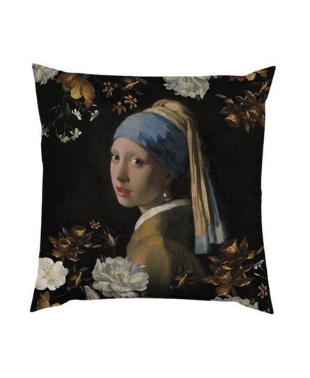 Essenza for Maurtitshuis  Floral Girl Cushion 50x50 Black