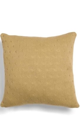 Essenza knitted Ajour cushion Fern yellow 50x50