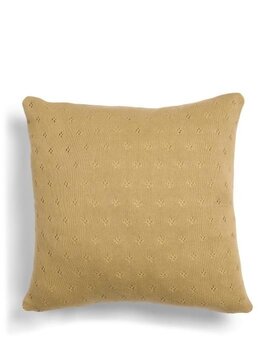 Essenza knitted Ajour cushion Fern yellow 50x50