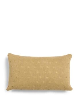 Essenza knitted Ajour cushion Fern yellow 30x50