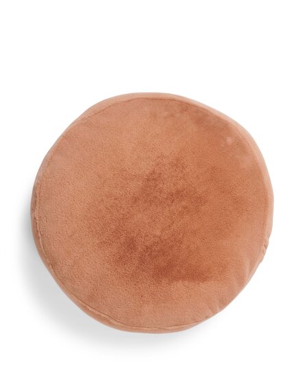 Essenza Mads Furry cushion Bright terra 45 cm round