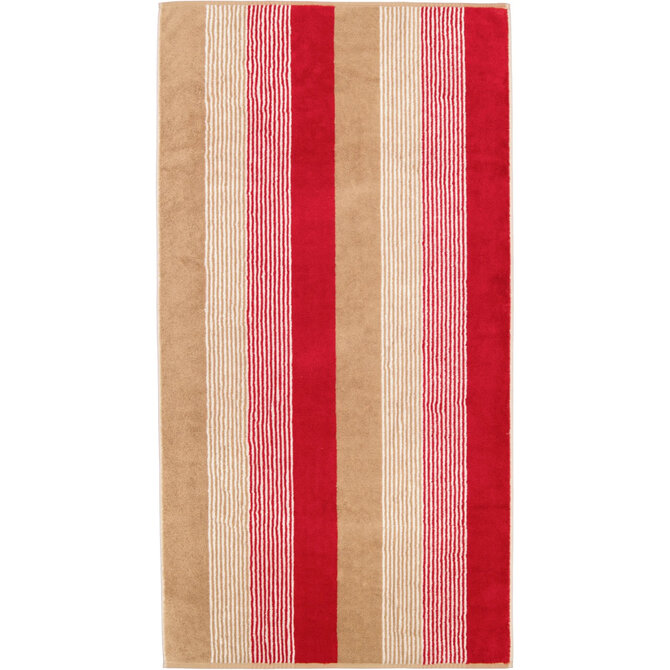 Cawö Coast  Handdoek rot/natur 50/100
