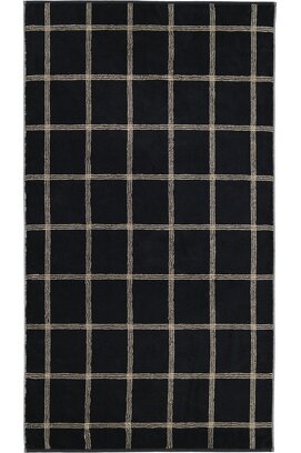 Cawö Two-Tone Karo Handdoek schwarz 50/100