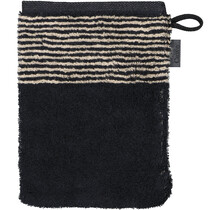 Cawö Two-Tone  Washandje schwarz 16/22