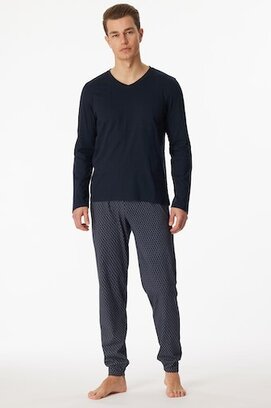 Schiesser Pyjama Long nightblue 180843 48/S