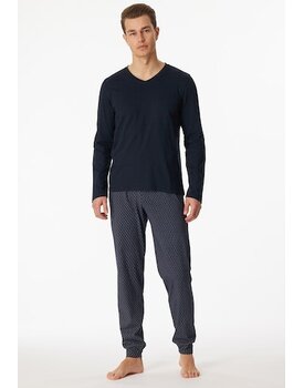 Schiesser Pyjama Long nightblue 180843 48/S