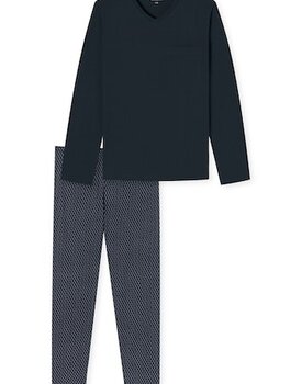 Schiesser Pyjama Long nightblue 180843 48/S