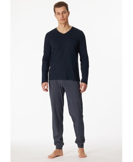 Schiesser Pyjama Long nightblue 180843 50/M