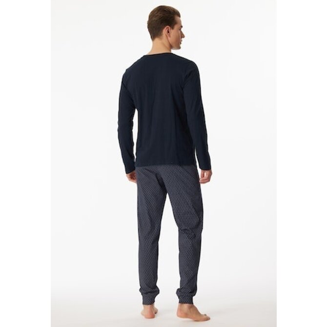 Schiesser Pyjama Long nightblue 180843 52/L