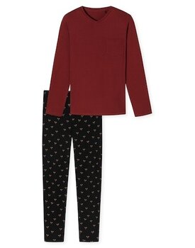 Schiesser Pyjama Long bordeaux 180444 58/3XL