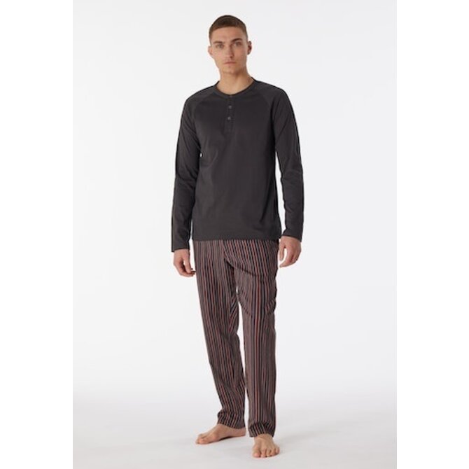 Schiesser Pyjama Long anthracite 180274 48/S