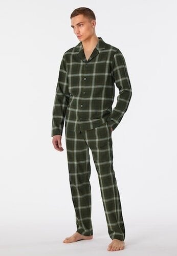 Schiesser Pyjama lange, geweven - Warming Nightwear Heren Pyjamaset - Maat S