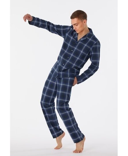 Schiesser Pyjama Long nightblue 180276 48/S