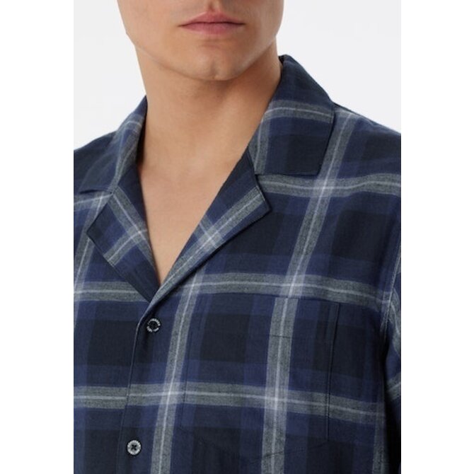 Schiesser Pyjama Long nightblue 180276 48/S