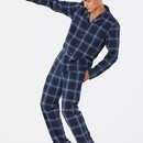 Schiesser Schiesser Pyjama Long nightblue 180276 50/M