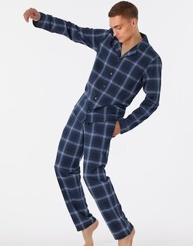 Schiesser Pyjama Long nightblue 180276 54/XL